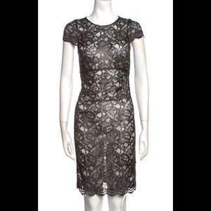 L’AGENCE gray/black lace cocktail dress